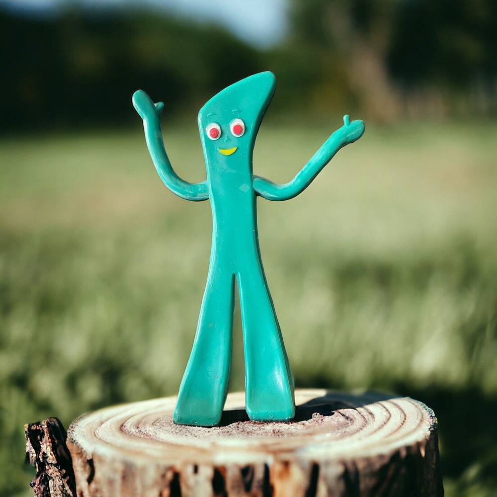 Vintage Bendable Gumby Toy 6” Tall Jesco Hong Kong Prema Toy Co 1980s Green